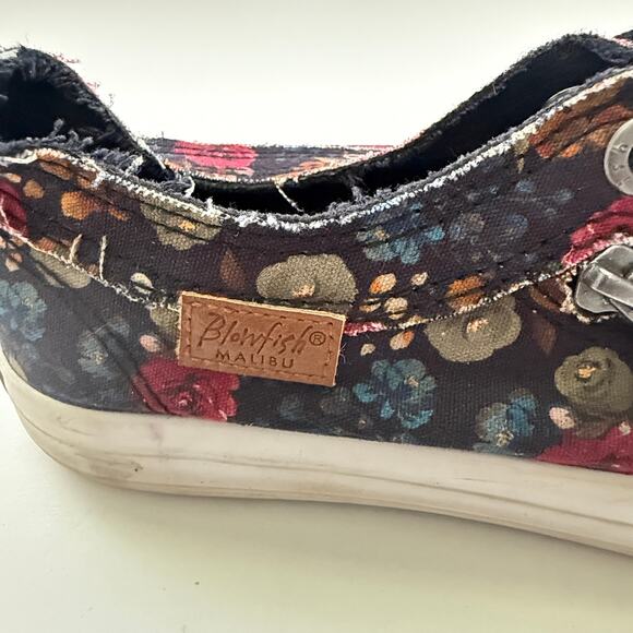 Blowfish Malibu Floral Print Zip Lace Up Sneakers Sz 7 Distressed Rugged Skater - Picture 8 of 11